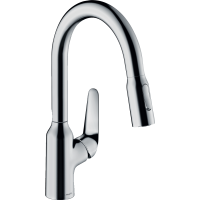 Смеситель для кухонной мойки hansgrohe Focus M42 180, с вытяжным душем 2jet, sBox, хром