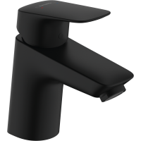 Смеситель для раковины hansgrohe Logis 70 со сливным клапаном Push-Open 71077670, матовый черный