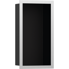 Настенный короб hansgrohe XtraStoris Individual с цветом корпуса матовый черный и дизайнерской рамой, 30х15х10 см