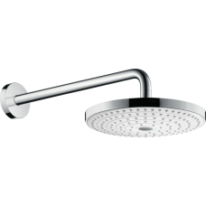 Верхний душ hansgrohe Raindance Select S 240 2jet EcoSmart с настенным кронштейном 26470400, белый/хром