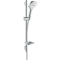 Душевой гарнитур hansgrohe Raindance Select E 120 3jet со штангой 65 см и мыльницей 26620400, белый/хром
