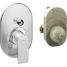 Смеситель для ванны hansgrohe Rebris E, скрытого монтажа, в комплекте со скрытой частью