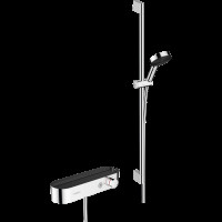 Термостат для душа hansgrohe ShowerTablet Select 400 с душевым гарнитуром Pulsify S и полочкой 24270000, хром