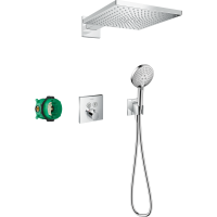 Душевая система hansgrohe Raindance E 300 1jet скрытого монтажа с термостатом ShowerSelect Square 27952000, хром