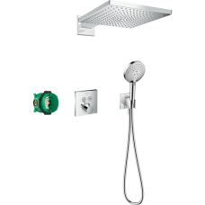 Душевая система hansgrohe Raindance E 300 1jet скрытого монтажа с термостатом ShowerSelect Square 27952000, хром