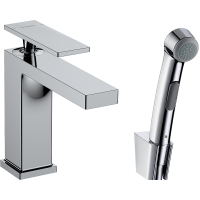 Смеситель для раковины hansgrohe Tecturis E 110 с гигиеническим душем и сливным гарнитуром