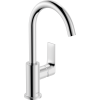 Смеситель для раковины hansgrohe Rebris E 210, с поворотным изливом, со сливным гарнитуром