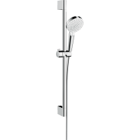 Душевой гарнитур hansgrohe Crometta 100 2jet Vario EcoSmart со штангой 65 см 26534400, белый/хром