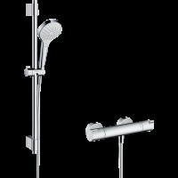 Термостат для душа hansgrohe Ecostat 1001 CL с душевым гарнитуром Croma Select S, 27833400, белый/хром