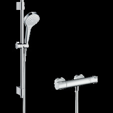 Термостат для душа hansgrohe Ecostat 1001 CL с душевым гарнитуром Croma Select S, 27833400, белый/хром