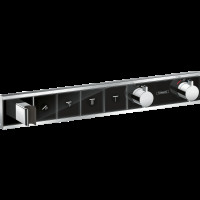 Внешняя часть термостата для душа hansgrohe RainSelect скрытого монтажа на 4 потребителя 15357600, черный/хром