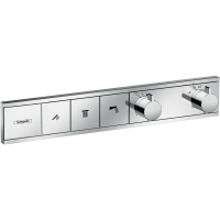 Внешняя часть термостата для душа hansgrohe RainSelect скрытого монтажа на 3 потребителя 15381000, хром