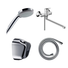 Готовый набор для ванны hansgrohe Logis с ручным душем Croma HG-PR134, хром