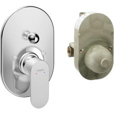 Смеситель для ванны hansgrohe Rebris S, скрытого монтажа, в комплекте со скрытой частью