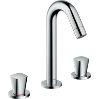 Смеситель для раковины hansgrohe Logis 150 на 3 отверстия, с поворотным изливом и сливным гарнитуром, хром