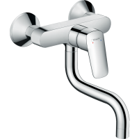 Смеситель для кухонной мойки hansgrohe Logis M31 настенный внешнего монтажа 71836000, хром