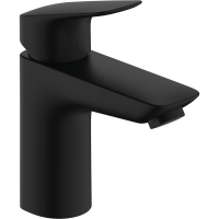 Смеситель для раковины hansgrohe Logis 100 со сливным клапаном Push-Open 71107670, матовый черный