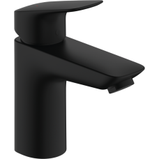 Смеситель для раковины hansgrohe Logis 100 со сливным клапаном Push-Open 71107670, матовый черный