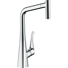 Смеситель для кухонной мойки hansgrohe Metris M71 320, с вытяжным душем 2jet, Eco 14780000, хром