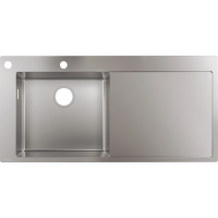 Кухонная мойка hansgrohe S71 S718-F450 врезная с правым крылом, нержавеющая сталь