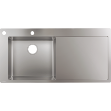 Кухонная мойка hansgrohe S71 S718-F450 врезная с правым крылом 43332800, нержавеющая сталь