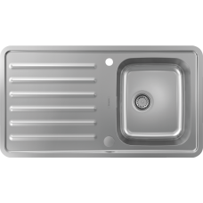 Кухонная мойка hansgrohe S41 S4113-F340 врезная с левым крылом 43337800, нержавеющая сталь