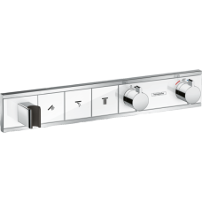 Внешняя часть термостата для душа hansgrohe RainSelect скрытого монтажа на 3 потребителя 15356400, белый/хром