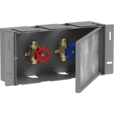 Настенный короб hansgrohe XtraStoris Safe с дверью для облицовки плиткой и запорным вентилем, 15х30х10 см 56100800, под сталь