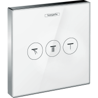 Переключатель потоков для душа hansgrohe ShowerSelect Glass на 3 потребителя, белый/хром