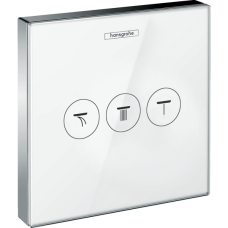Переключатель потоков для душа hansgrohe ShowerSelect Glass на 3 потребителя 15736400, белый/хром