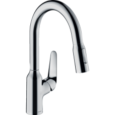 Смеситель для кухонной мойки hansgrohe Focus M42 180, Eco, с вытяжным душем 2jet 71862000, хром