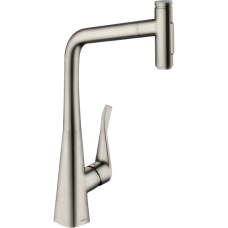 Смеситель для кухонной мойки hansgrohe Metris Select M71 320, с вытяжным душем 2jet 73820800, хром