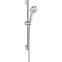 Душевой гарнитур hansgrohe Crometta 100 3jet Multi со штангой 65 см 26650400, белый/хром