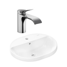 Готовый набор для раковины hansgrohe Xuniva U встраиваемой со смесителем Vivenis 80 HG-PR186, белый/хром