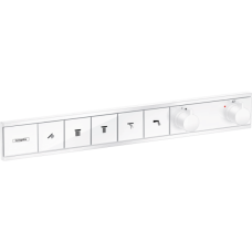 Внешняя часть термостата для душа hansgrohe RainSelect скрытого монтажа на 5 потребителей 15384700, матовый белый