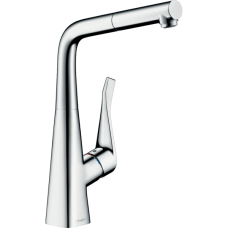 Кухонный смеситель Hansgrohe Metris M71 однорычажный, 320, с вытяжным изливом, 1jet, sBox