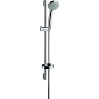 Душевой гарнитур hansgrohe Croma 100 1jet Mono со штангой 65 см и мыльницей, хром