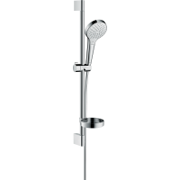 Душевой гарнитур hansgrohe Croma Select S 110 3jet Vario со штангой 65 см и мыльницей, белый/хром