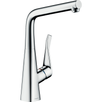 Смеситель для кухонной мойки hansgrohe Metris M71 320, с вытяжным изливом, Eco, хром