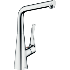 Смеситель для кухонной мойки hansgrohe Metris M71 320, с вытяжным изливом, Eco 14782000, хром