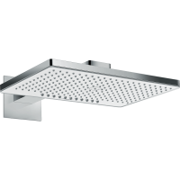 Верхний душ hansgrohe Rainmaker Select 460 2jet EcoSmart с настенным кронштейном скрытого монтажа 24015400, белый/хром