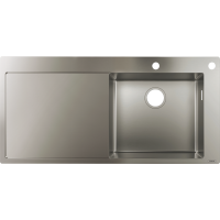 Кухонная мойка hansgrohe S71 S717-F450 врезная с левым крылом 43307800, нержавеющая сталь