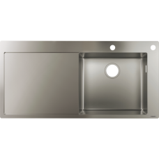Кухонная мойка hansgrohe S71 S717-F450 врезная с левым крылом 43307800, нержавеющая сталь