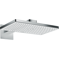 Верхний душ hansgrohe Rainmaker Select 460 1jet EcoSmart с настенным кронштейном 24013400, белый/хром