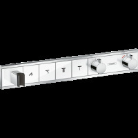 Внешняя часть термостата для душа hansgrohe RainSelect скрытого монтажа на 4 потребителя 15357400, белый/хром