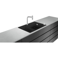 Кухонная комбинация hansgrohe C51-F635-09 врезная, с двумя чашами 180/450 43220000, черный графит