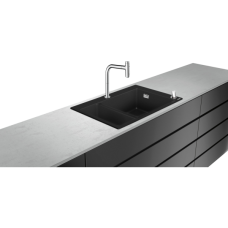 Кухонная комбинация hansgrohe C51-F635-09 врезная, с двумя чашами 180/450 43220000, черный графит