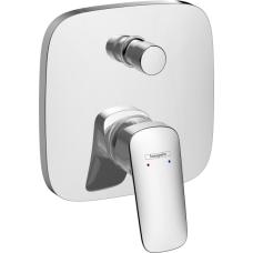 Внешняя часть смесителя для ванны hansgrohe Logis скрытого монтажа, со встроенной защитной комбинацией 71407000, хром