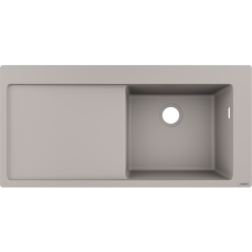 Кухонная мойка hansgrohe S51 S514-F450 врезная с левым крылом 43314380, серый бетон