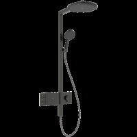 Душевая система hansgrohe Raindance Alive S Showerpipe 300 2jet с термостатом ShowerSelect Comfort, 24595340, шлифованный черный хром